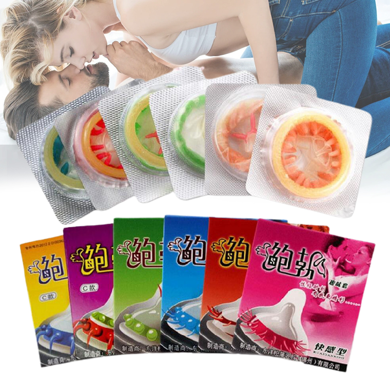 Préservatifs lubrifiés Ultra-fins, grosses particules côtelées, points granulaires, contracepation passionnée, jouets sexuels pour hommes, manches de pénis