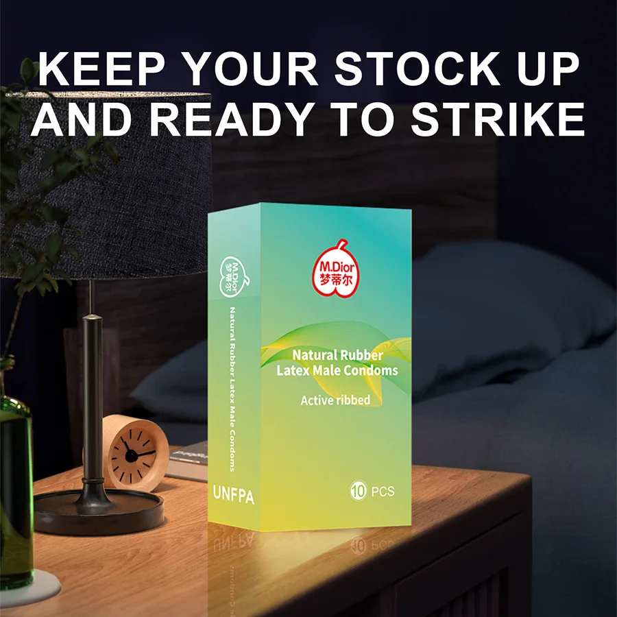 Préservatifs filetés 10 pièces, préservatif sexuel sûr, préservatif lubrifiant fileté ultra-fin et durable, condoms gel naturels, préservatifs masculins