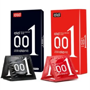 OLO 10 pièces préservatif à l'acide hyaluronique 001 préservatif Ultra mince à grandes particules produits sexuels pour adultes huile complète jouets sexuels lisses Condones