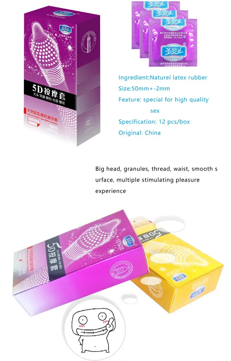 Préservatifs pointillés 5D, fil côtelé, point G, Latex, préservatif Ultra fin, contraceptifs d'orgasme, stimule les manchons du pénis Vaginal, jouets sexuels