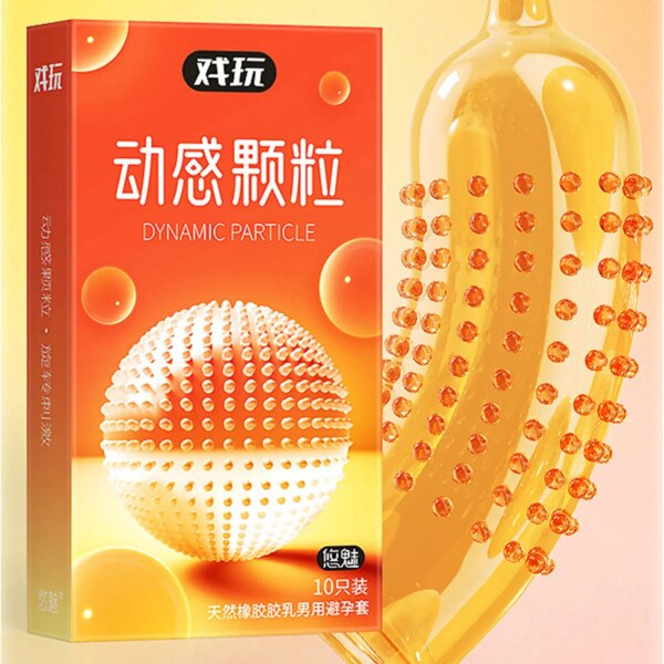 Préservatifs pointillés 5D, fil côtelé, point G, Latex, préservatif Ultra fin, contraceptifs d'orgasme, stimule les manchons du pénis Vaginal, jouets sexuels – Image 2