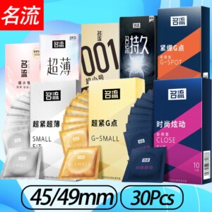 Préservatifs Ultra fins pour hommes, 30 pièces, Anti-chute, 45mm 49mm, manchon de pénis de petite taille, jouets sexuels Slim Fit, outils sexuels pour Couples