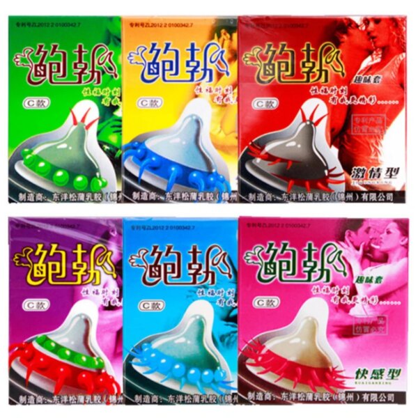 Préservatifs pour hommes, produits sexuels pour adultes, Stimulation vaginale du point G féminin, jouets sexuels, manchon de pénis à pointes, manchon de coq aléatoire, 5 pièces – Image 4