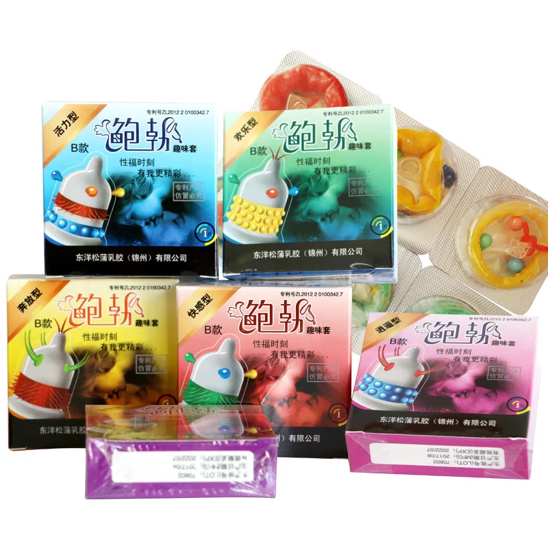 Préservatifs pour hommes, produits sexuels pour adultes, Stimulation vaginale du point G féminin, jouets sexuels, manchon de pénis à pointes, manchon de coq aléatoire, 5 pièces