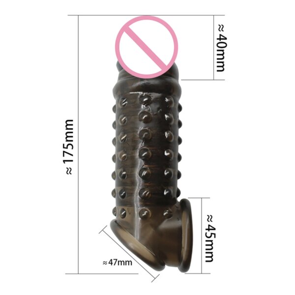 Préservatifs de pénis réutilisables, anneaux d'extension, retarde l'éjaculation, manchons de coq, couverture de gland en Silicone, jouets sexuels pour hommes – Image 6