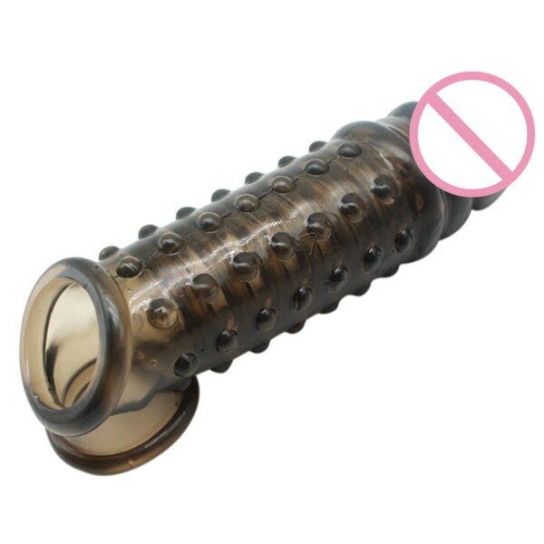 Préservatifs de pénis réutilisables, anneaux d'extension, retarde l'éjaculation, manchons de coq, couverture de gland en Silicone, jouets sexuels pour hommes – Image 5