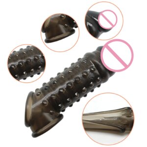 Préservatifs de pénis réutilisables, anneaux d'extension, retarde l'éjaculation, manchons de coq, couverture de gland en Silicone, jouets sexuels pour hommes