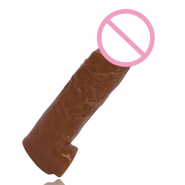 Préservatifs réutilisables pour agrandissement du pénis masculin, produits intimes, manchon de pénis épais, anneaux de coq pour prolongateur de pénis – Image 4