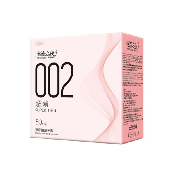 Préservatif à l'acide hyaluronique, manchons de pénis Ultra fins, en Latex naturel, contraception lisse, produits érotiques, jouets sexuels, 50/100 pièces – Image 4