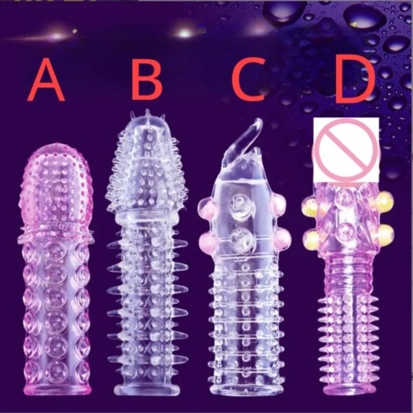 Préservatifs de pénis de masse de cristal de grosses particules 3D avec des épines agrandisseur de pénis épais retarder l'éjaculation anneau de coq pour les Couples de la vie sexuelle