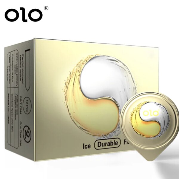 OLO préservatif Ultra mince 0.01 sensation manchon de pénis acides hyalurones caoutchouc Latex retard d'éjaculation préservatifs produit de jouet sexuel intime – Image 2