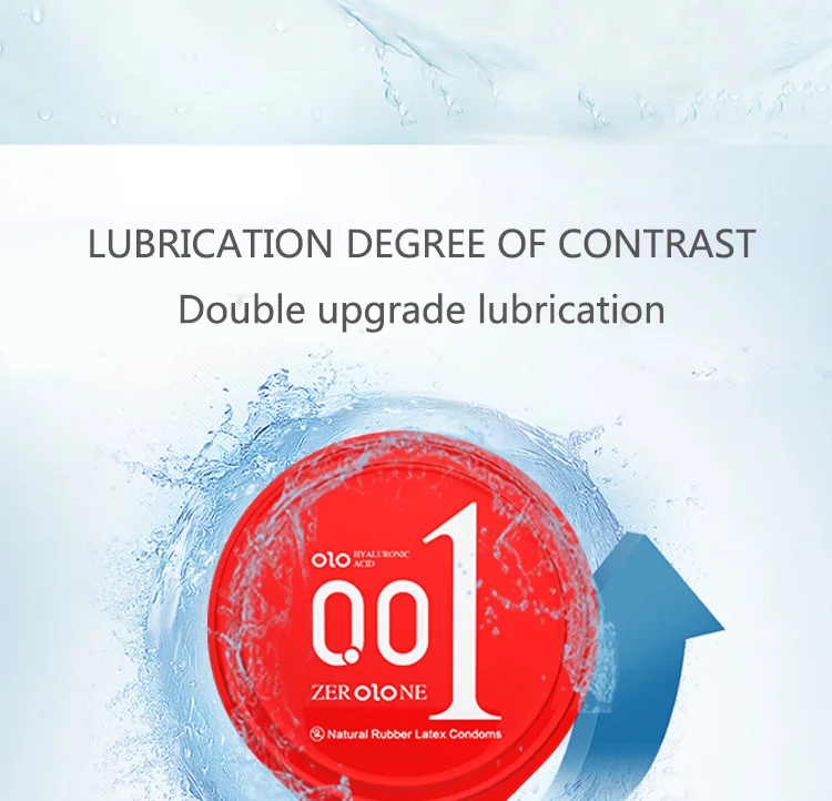 OLO préservatif Ultra mince 0.01 sensation manchon de pénis acides hyalurones caoutchouc Latex retard d'éjaculation préservatifs produit de jouet sexuel intime