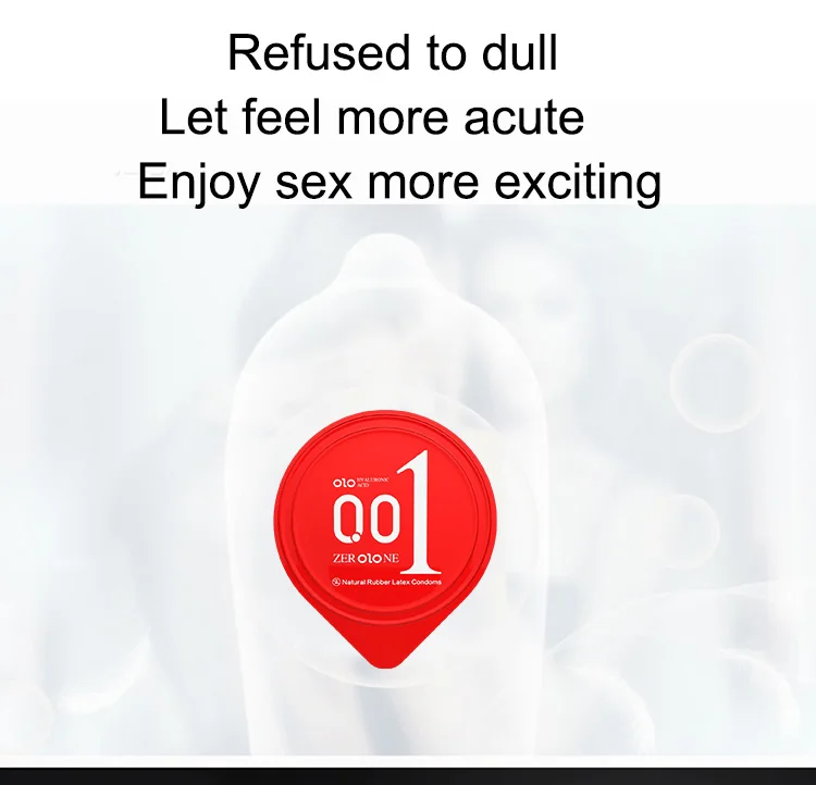 OLO préservatif Ultra mince 0.01 sensation manchon de pénis acides hyalurones caoutchouc Latex retard d'éjaculation préservatifs produit de jouet sexuel intime