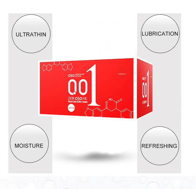 OLO préservatif Ultra mince 0.01 sensation manchon de pénis acides hyalurones caoutchouc Latex retard d'éjaculation préservatifs produit de jouet sexuel intime