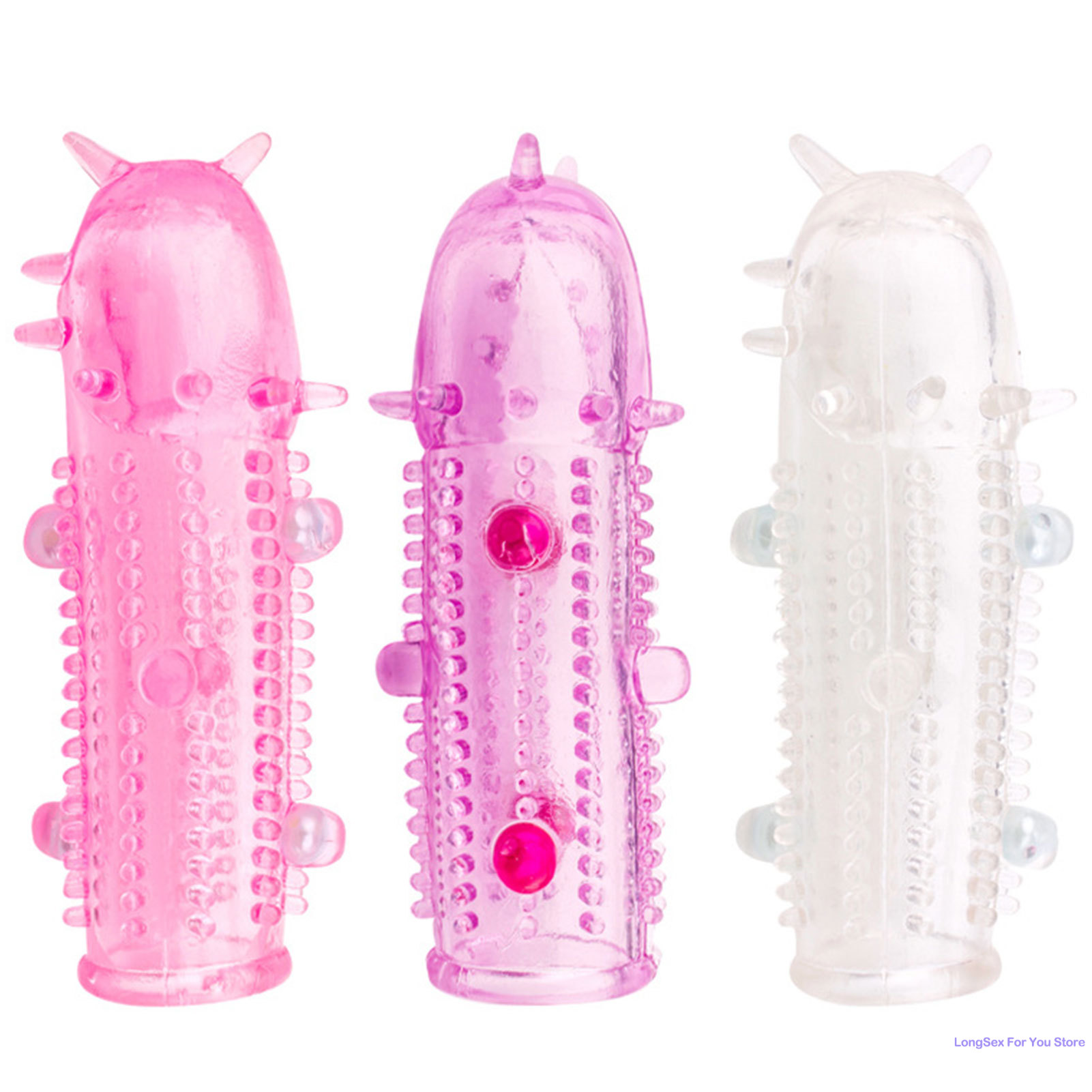 Préservatifs de pénis de masse de cristal de grosses particules 3D avec des épines agrandisseur de pénis épais retarder l'éjaculation anneau de coq pour les Couples de la vie sexuelle