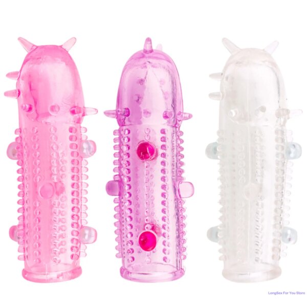 Préservatifs de pénis de masse de cristal de grosses particules 3D avec des épines agrandisseur de pénis épais retarder l'éjaculation anneau de coq pour les Couples de la vie sexuelle – Image 3