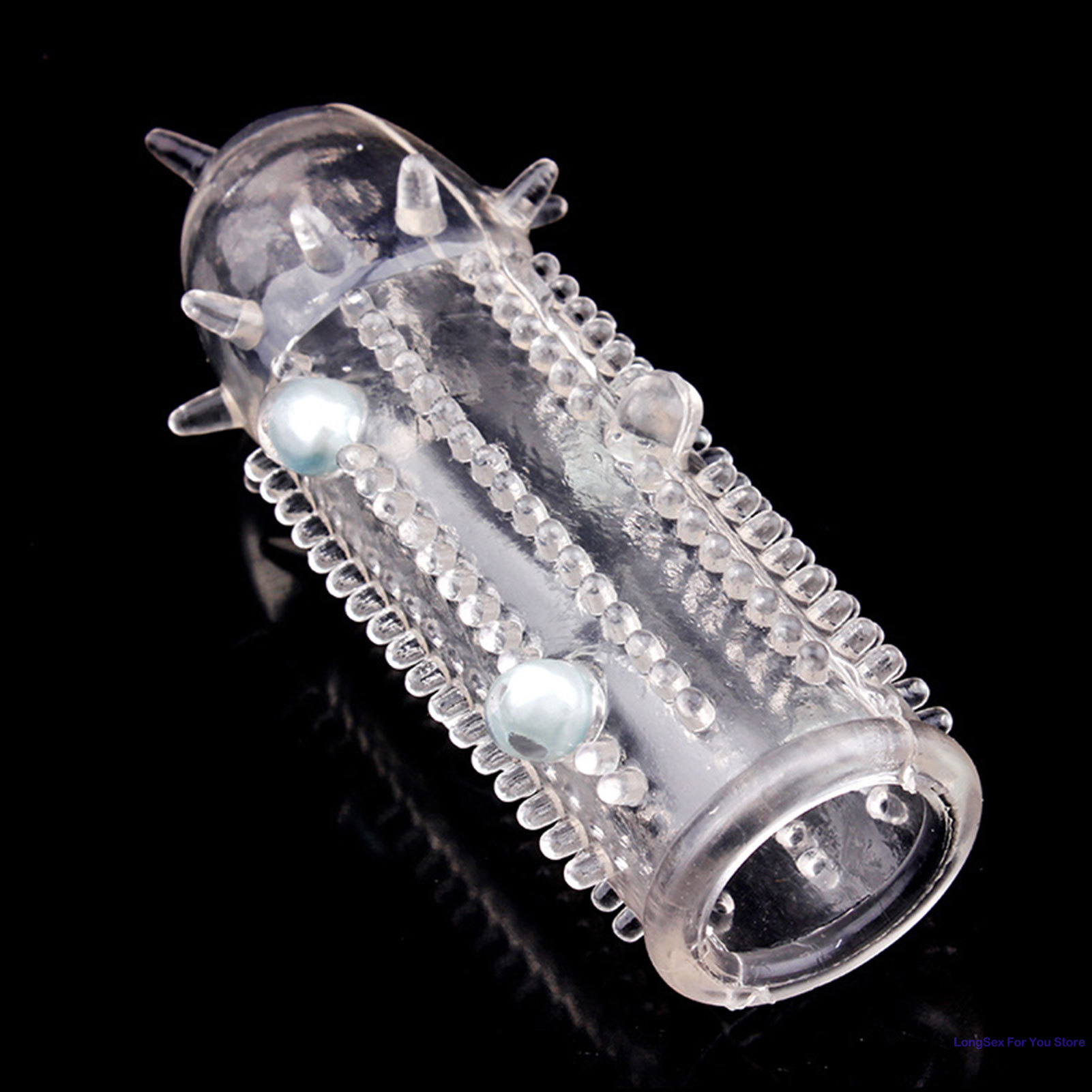 Préservatifs de pénis de masse de cristal de grosses particules 3D avec des épines agrandisseur de pénis épais retarder l'éjaculation anneau de coq pour les Couples de la vie sexuelle