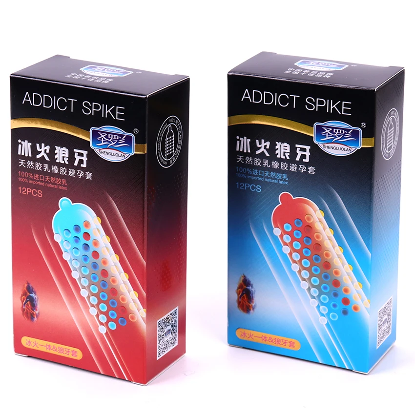 10/12 pièces préservatif érotique glace et sensation chaude grosses particules pointes préservatif G Point Stimulation Sexshop Contraception pour hommes jouet sexuel