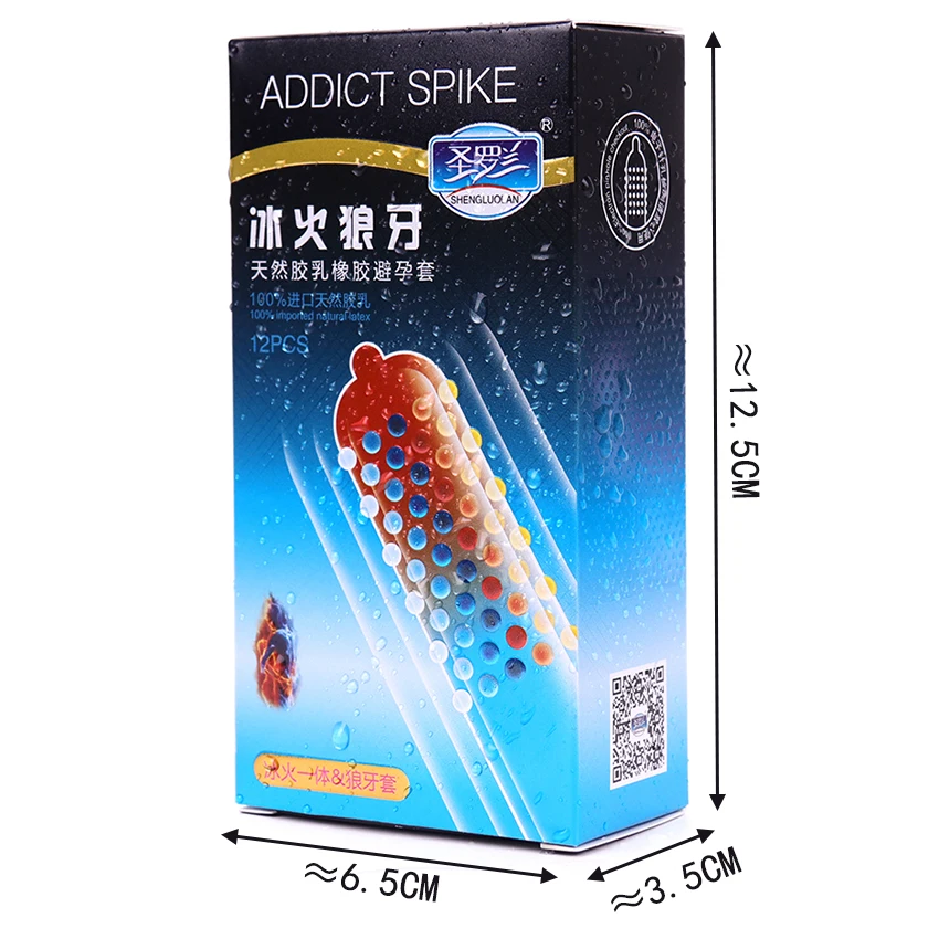 10/12 pièces préservatif érotique glace et sensation chaude grosses particules pointes préservatif G Point Stimulation Sexshop Contraception pour hommes jouet sexuel