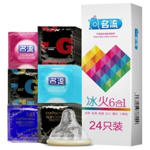 Préservatifs multipack pour hommes, 24 pièces, retarde l'éjaculation, Ultra fins, sensibles, pointillés, nervurés, Climax mutuel, jouets Sexy pour Couples