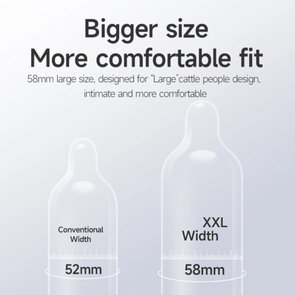 Préservatifs Ultra fins Extra Large de 58mm, jouets pour adultes pour hommes, 10 pièces XXL, manchon de pénis point G, produits sexuels Super lisses – Image 3