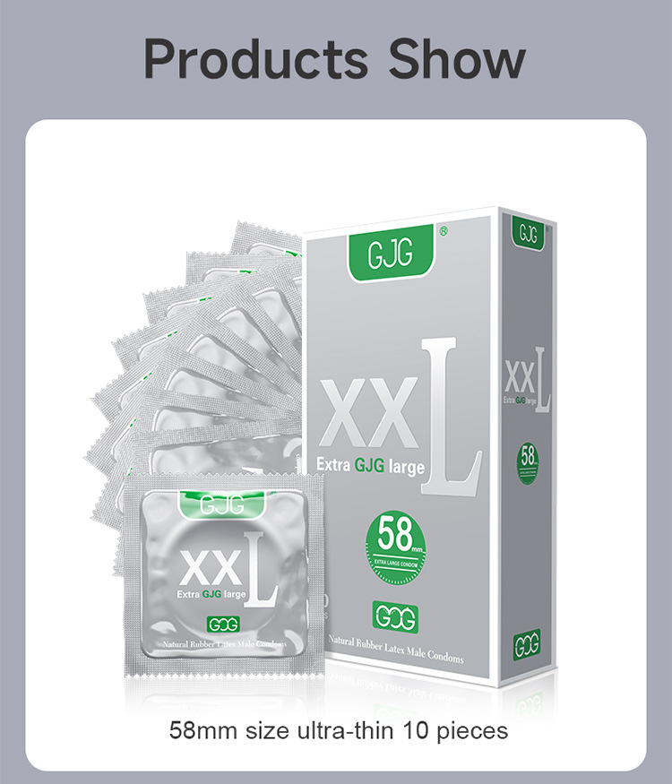 Préservatifs Ultra fins Extra Large de 58mm, jouets pour adultes pour hommes, 10 pièces XXL, manchon de pénis point G, produits sexuels Super lisses
