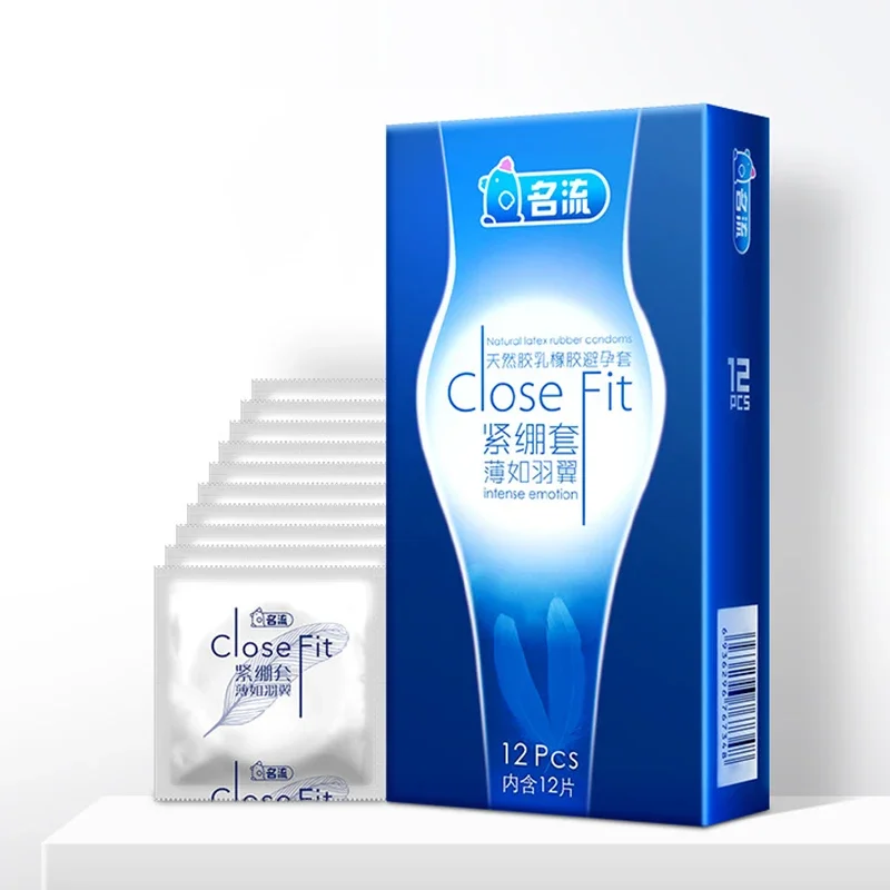 Préservatifs Super fins pour hommes, 12 pièces, retarde l'éjaculation, 49mm, petit ajustement étroit, manchon de pénis Ultra fin, préservatif lubrifié longue durée