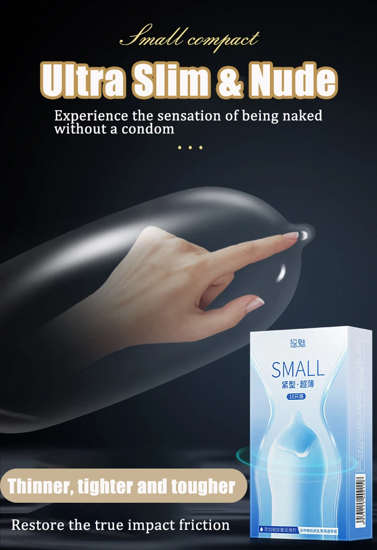Préservatif lisse en Latex Ultra fin, 49mm, petite taille pour hommes, produits sexuels, préservatifs serrés et durables, jouets sexuels pour Couples, hommes et femmes, 10 pièces