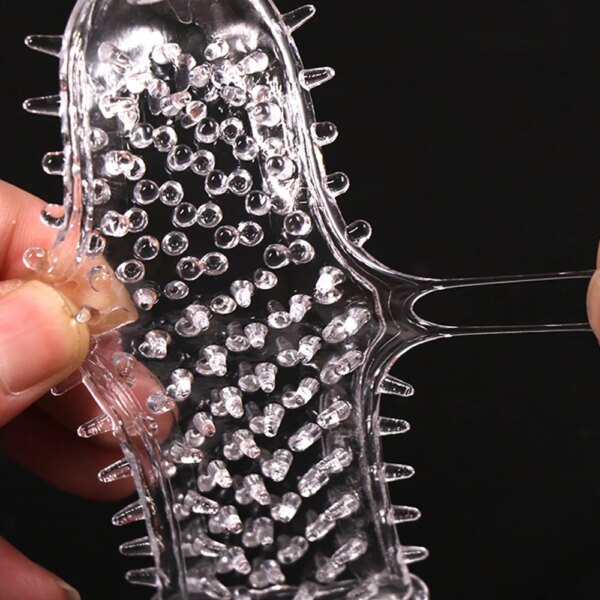 Préservatifs à pointes réutilisables, manchons d'extension de pénis, jouets sexuels pour hommes, retarde l'éjaculation, jouets sexuels, agrandissement du verrouillage du sperme, anneau pénien 18 + – Image 4