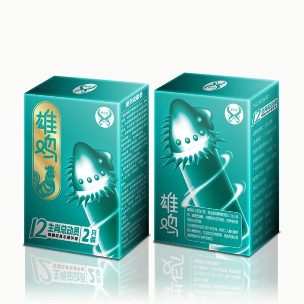 Préservatifs en Latex naturel pour hommes, 2 pièces, retarde le sexe 3D, grosses particules, manchon de pénis, fournitures de Contraception, jouets sexuels pour adultes – Image 2