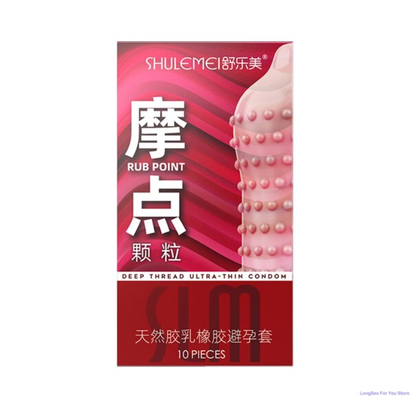 Préservatif fileté, manchons de pénis haute sensibilité, jouets sexuels pour hommes adultes, préservatifs de Stimulation à points, fournitures sexuelles Contraception, 10 pièces – Image 6
