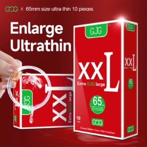 Préservatifs ultra-sensibles de grande taille 65MM, 10 pièces, lubrification supplémentaire ultra-mince, grands jouets sexuels XXL, manchons de pénis pour hommes passionnés