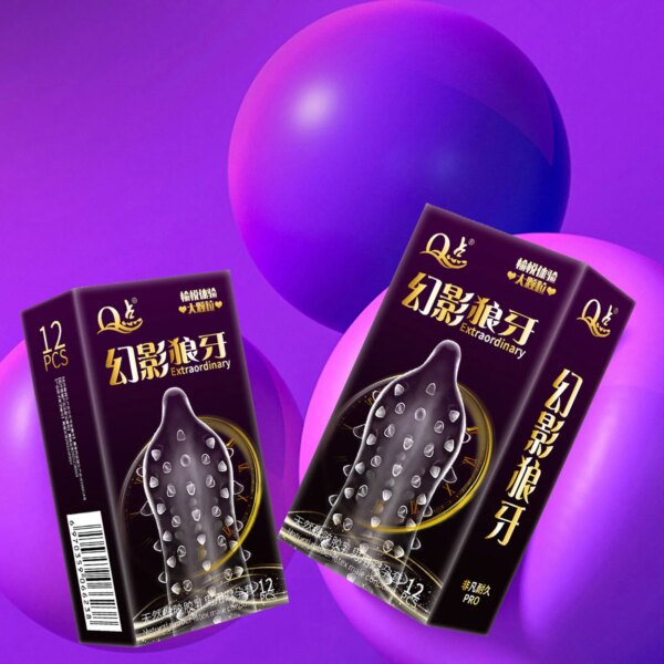 12 pièces 9D particules préservatif Massage Vaginal jouet sexuel pour hommes adultes point G pointillé préservatif de sécurité Stimulation produit sexuel produits sexuels – Image 4