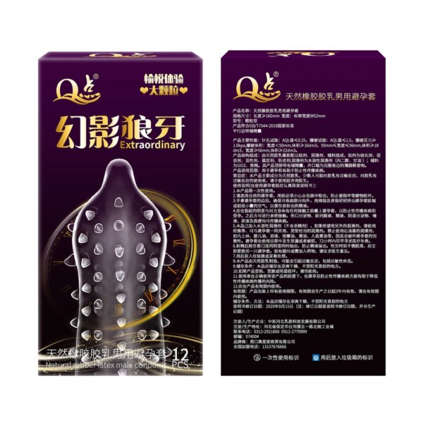 12 pièces 9D particules préservatif Massage Vaginal jouet sexuel pour hommes adultes point G pointillé préservatif de sécurité Stimulation produit sexuel produits sexuels – Image 6