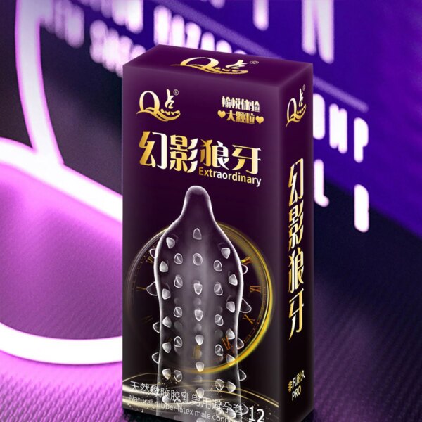 12 pièces 9D particules préservatif Massage Vaginal jouet sexuel pour hommes adultes point G pointillé préservatif de sécurité Stimulation produit sexuel produits sexuels – Image 3