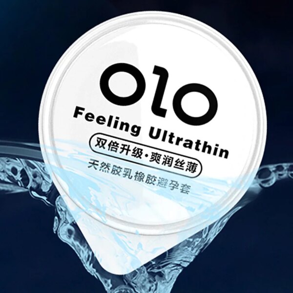 OLO préservatifs Ultra fins pour hommes sans boîte préservatif sensible acide hyaluronique manches de pénis sûres Contraception coq jouets sexuels adulte 18 + – Image 6