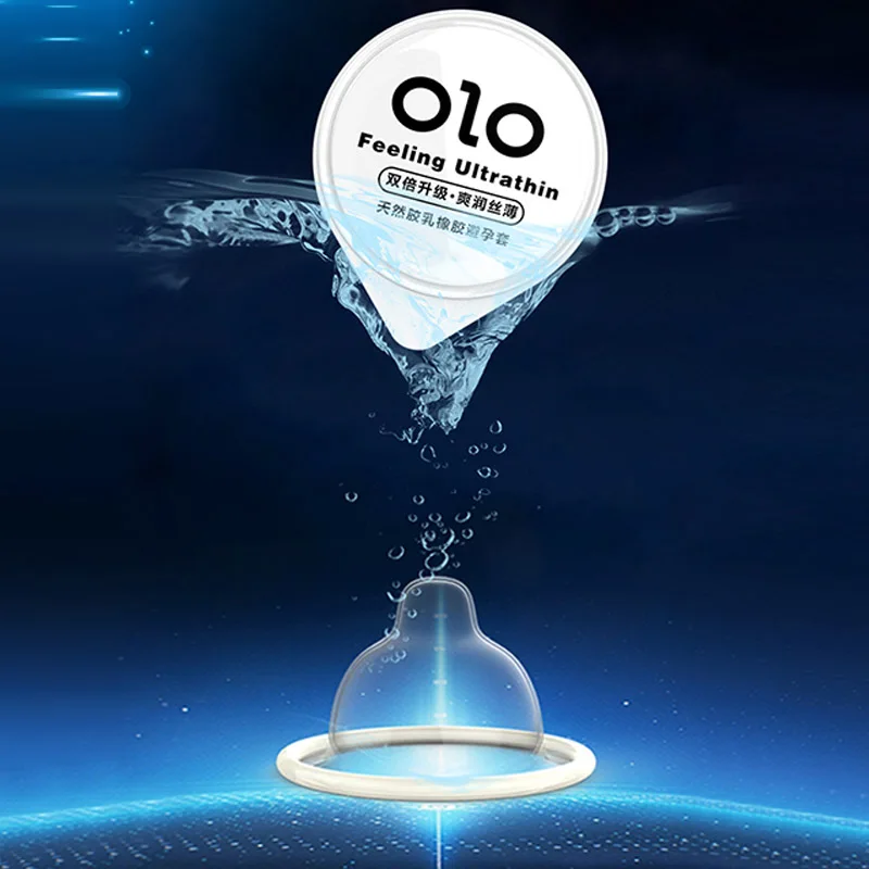 OLO préservatifs Ultra fins pour hommes sans boîte préservatif sensible acide hyaluronique manches de pénis sûres Contraception coq jouets sexuels adulte 18 +