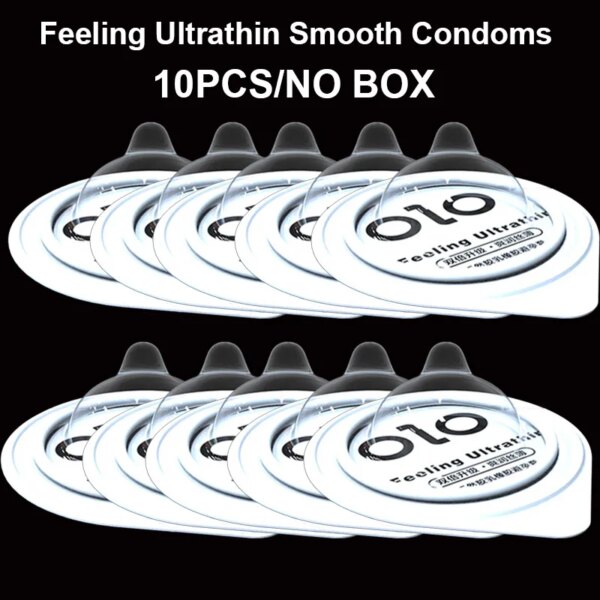 OLO préservatifs Ultra fins pour hommes sans boîte préservatif sensible acide hyaluronique manches de pénis sûres Contraception coq jouets sexuels adulte 18 + – Image 3