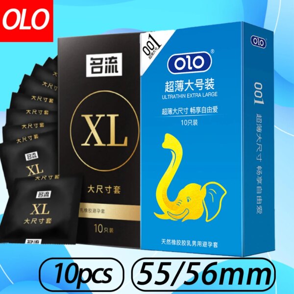 Préservatifs Extra Large 55/56mm, plus lubrifiant, jouets sexuels, manchon de pénis pour pénis, produits pour adultes, produits intimes