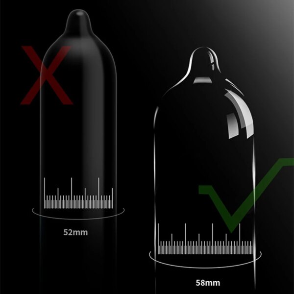 Préservatif Ultra fin pour hommes, 10 pièces, préservatif Ultra lubrifié, Latex naturel brillant, bord 58mm, manchon pour pénis, produits de santé sexuelle plus sûrs – Image 2