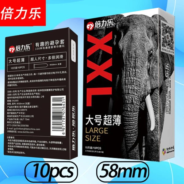 Préservatif Ultra fin pour hommes, 10 pièces, préservatif Ultra lubrifié, Latex naturel brillant, bord 58mm, manchon pour pénis, produits de santé sexuelle plus sûrs
