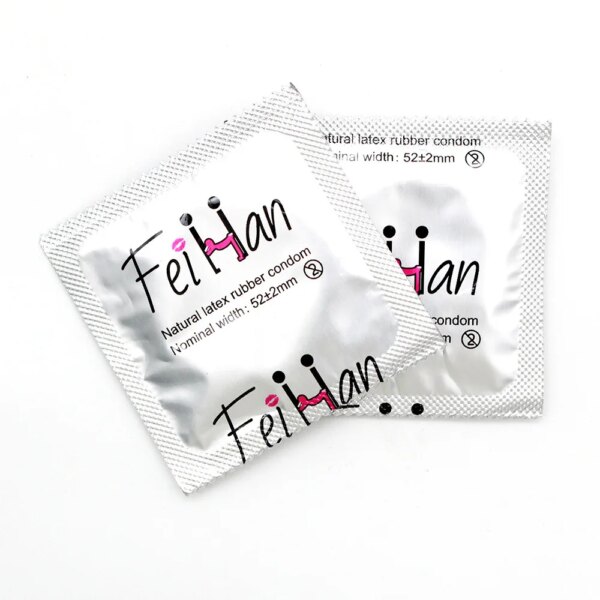 Préservatif à l'acide hyaluronique, manchon de pénis en Latex naturel lisse, Ultra fin, sensation naturelle sensible, jouets sexuels pour Couples, Sexshop – Image 2