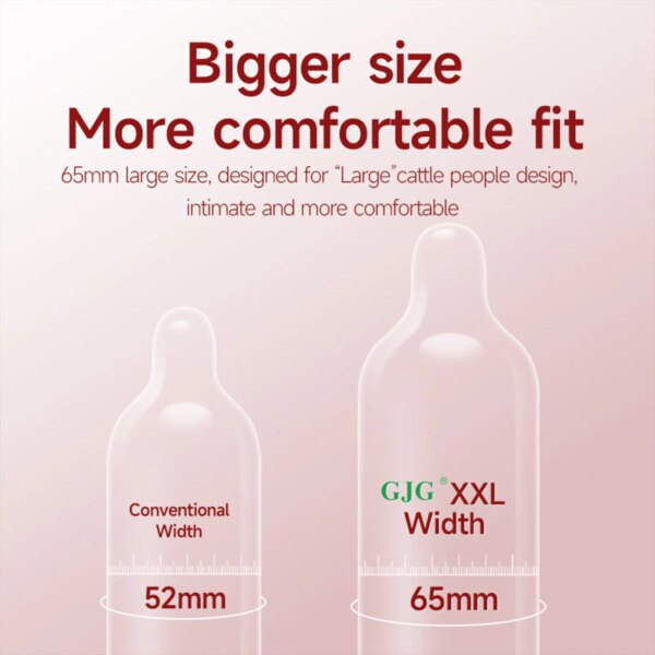 Jouet sexuel de grande taille pour hommes, 10 pièces, 65mm, lubrifié, UNIS issement sexuel, sécurité, contraception, manchons de pénis, produits sexuels – Image 2