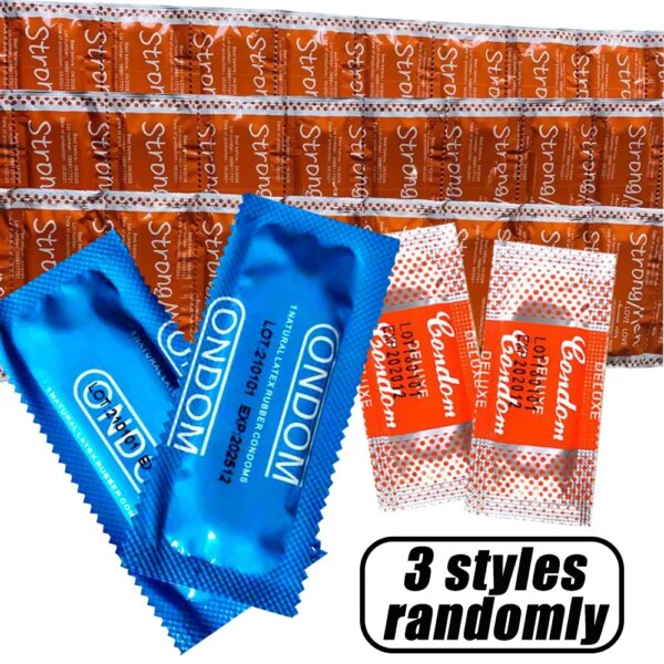 Préservatif à l'acide hyaluronique, manchon pour pénis, lubrification en latex naturel, préservatif ultra fin, fournitures de contraception, jouet sexuel pour adultes – Image 2