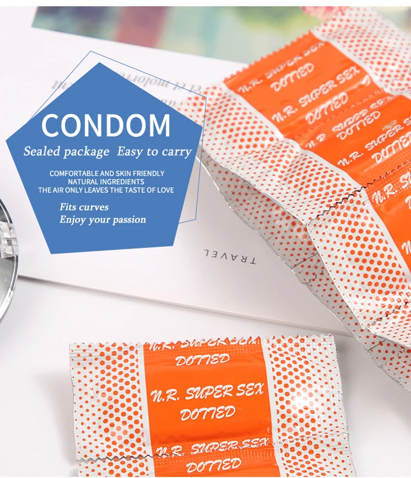 Préservatif à l'acide hyaluronique, manchon pour pénis, lubrification en latex naturel, préservatif ultra fin, fournitures de contraception, jouet sexuel pour adultes