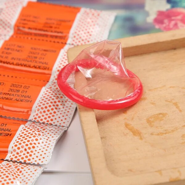 Préservatif à l'acide hyaluronique, manchon pour pénis, lubrification en latex naturel, préservatif ultra fin, fournitures de contraception, jouet sexuel pour adultes – Image 4