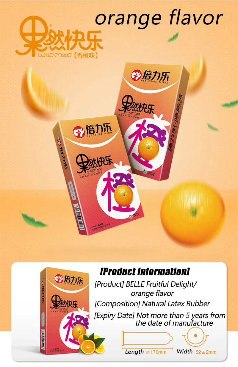 Préservatifs en Latex naturel, 52mm, manchon pour pénis, saveur de Fruit, paquet de 10, Extra lubrifié, Six Styles, jouets de santé sexuelle plus sûrs pour adultes