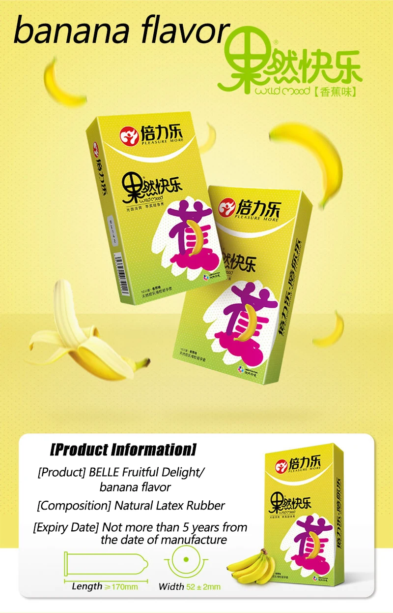 Préservatifs en Latex naturel, 52mm, manchon pour pénis, saveur de Fruit, paquet de 10, Extra lubrifié, Six Styles, jouets de santé sexuelle plus sûrs pour adultes