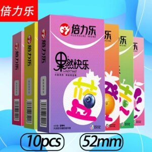 Préservatifs en Latex naturel, 52mm, manchon pour pénis, saveur de Fruit, paquet de 10, Extra lubrifié, Six Styles, jouets de santé sexuelle plus sûrs pour adultes
