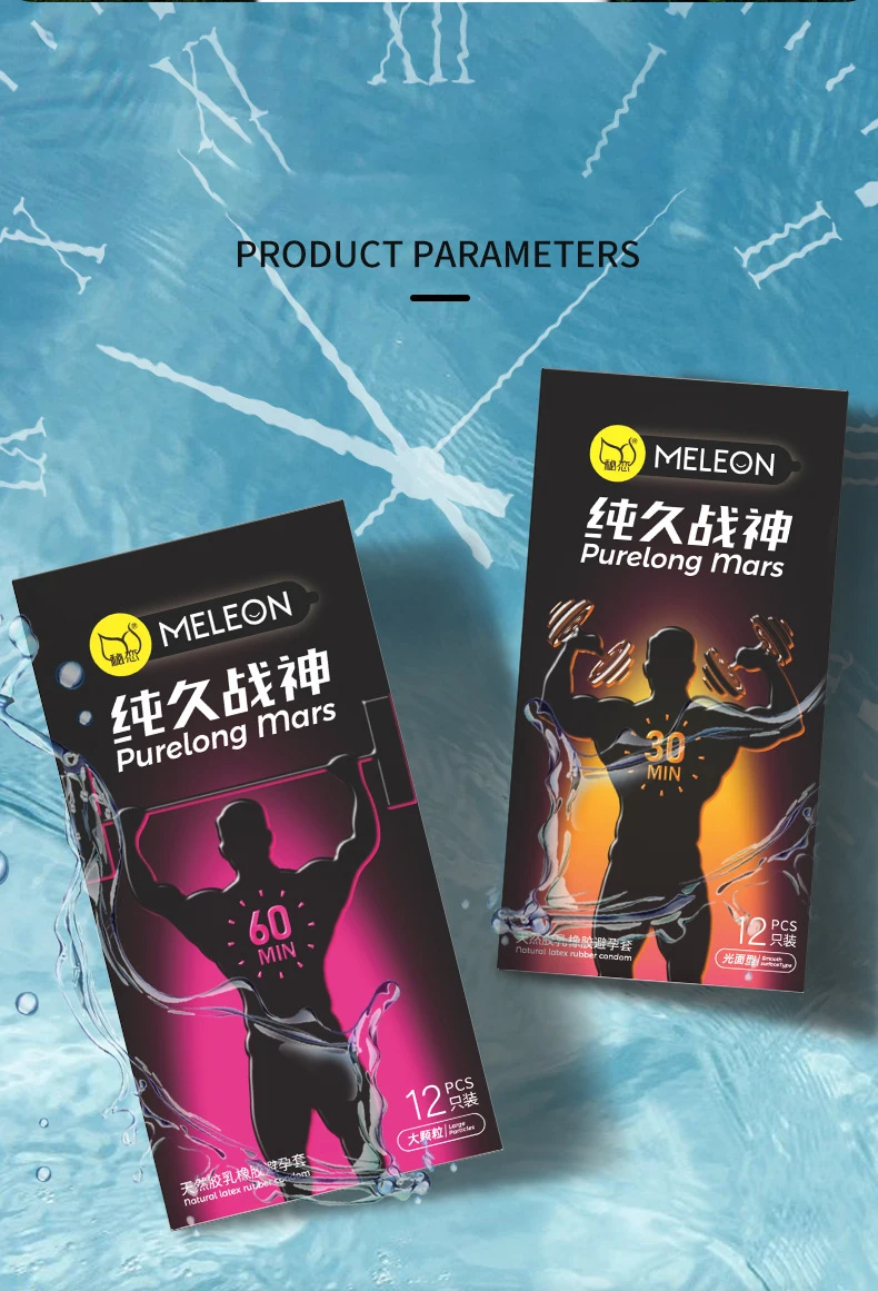 Préservatif Ultra-fin retard masculin durée de vie prolongée 12 pièces manchon de pénis brillant grandes particules préservatif 52mm produit sexuel plus sûr pour adulte